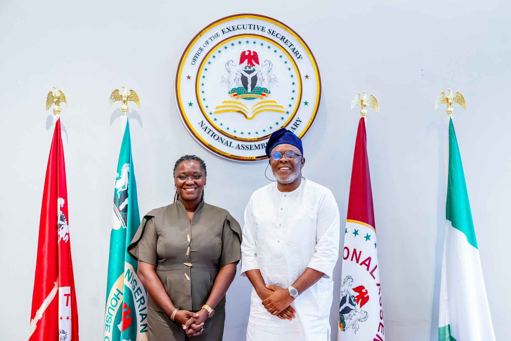 Rt. Hon. Nwawuba Hosts NOUN National Coordinator, Ms. Modupe Adesina